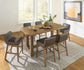 Cabalynn Counter Height Dining Table and 6 Barstools