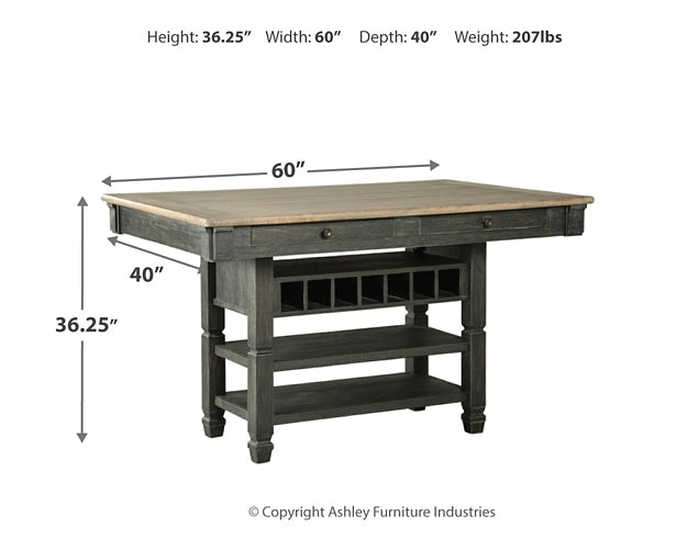 Tyler Creek Counter Height Dining Table and 4 Barstools