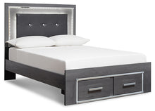 Load image into Gallery viewer, Lodanna Full Panel Bed with 2 Storage Drawers with Mirrored Dresser and 2 Nightstands
