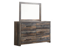 Load image into Gallery viewer, Drystan King Bookcase Bed with 2 Storage Drawers with Mirrored Dresser, Chest and 2 Nightstands
