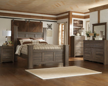 Load image into Gallery viewer, Juararo Queen Poster Bed with Mirrored Dresser, Chest and 2 Nightstands
