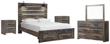Load image into Gallery viewer, Drystan  Panel Bed With 2 Storage Drawers With Mirrored Dresser And 2 Nightstands
