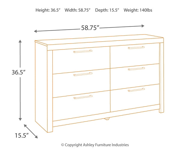 Derekson King Panel Bed with 6 Storage Drawers with Dresser