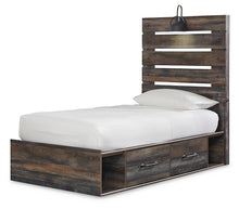 Load image into Gallery viewer, Drystan Twin Panel Bed with 4 Storage Drawers with Mirrored Dresser, Chest and 2 Nightstands

