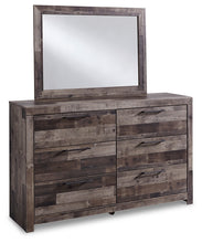 Load image into Gallery viewer, Derekson King Panel Bed with 2 Storage Drawers with Mirrored Dresser
