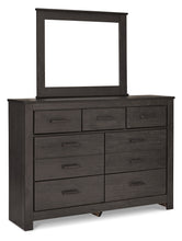 Load image into Gallery viewer, Brinxton King/California King Panel Headboard with Mirrored Dresser
