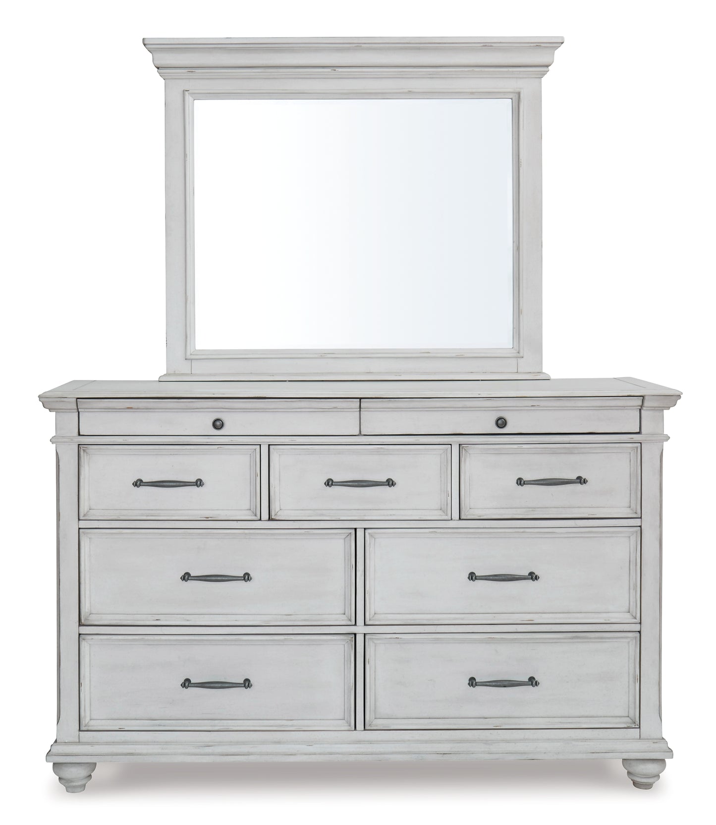 Kanwyn Queen Panel Bed with Mirrored Dresser and Chest