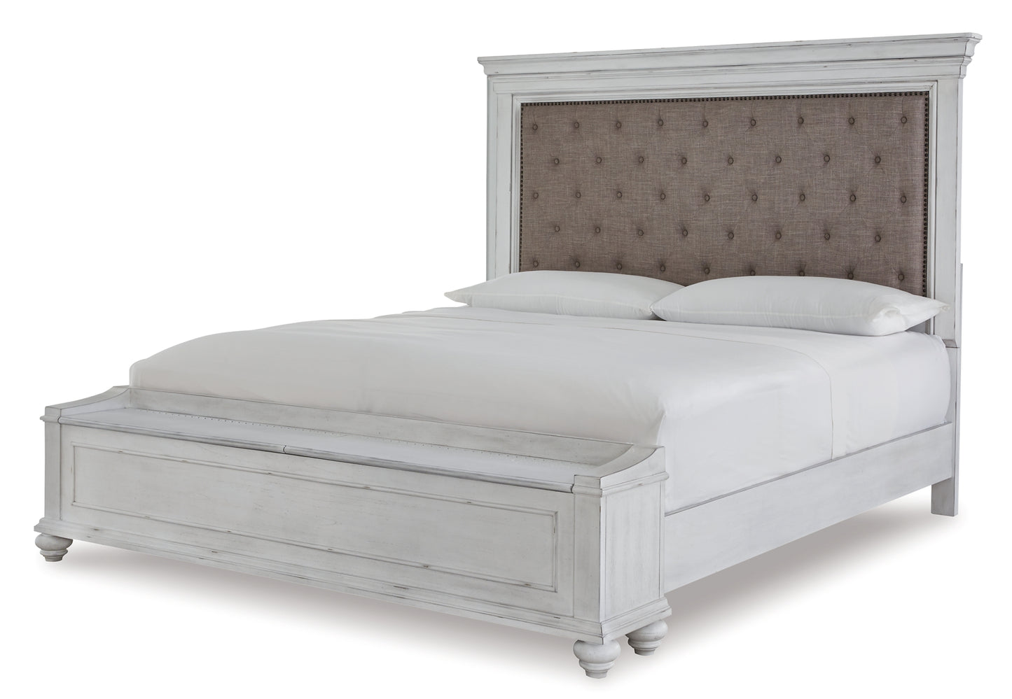 Kanwyn Queen Panel Bed with Storage with Mirrored Dresser, Chest and 2 Nightstands