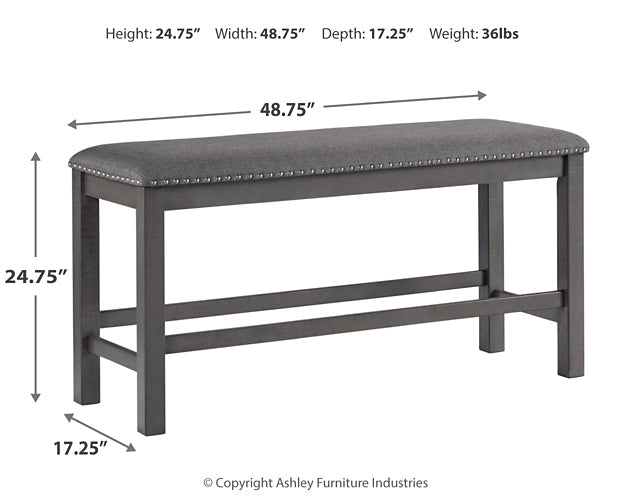 Myshanna Counter Height Dining Table and 4 Barstools and Bench with Storage