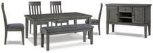 Load image into Gallery viewer, Hallanden Dining Table and 4 Chairs and Bench with Storage

