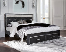 Load image into Gallery viewer, Kaydell King Upholstered Panel Storage Platform Bed with Mirrored Dresser, Chest and 2 Nightstands
