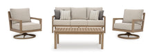 Load image into Gallery viewer, Hallow Creek Outdoor Sofa and 2 Chairs with Coffee Table
