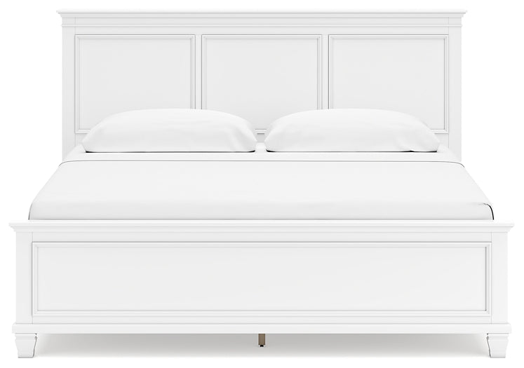 Fortman King Panel Bed with Mirrored Dresser, Chest and 2 Nightstands