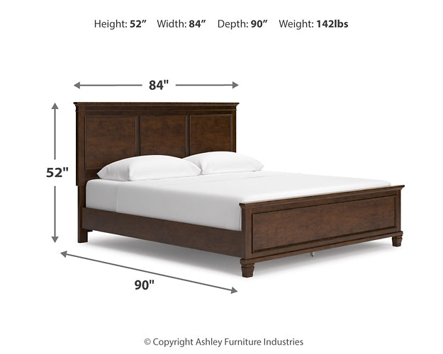 Danabrin California King Panel Bed with Mirrored Dresser