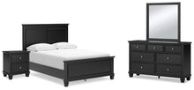 Load image into Gallery viewer, Lanolee Full Panel Bed with Mirrored Dresser and Nightstand
