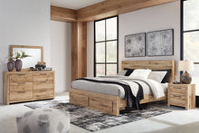 Load image into Gallery viewer, Hyanna Queen Panel Storage Bed with Mirrored Dresser and 2 Nightstands
