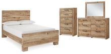 Load image into Gallery viewer, Hyanna Full Panel Bed with Mirrored Dresser and Chest
