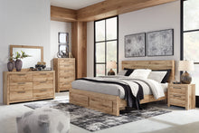Load image into Gallery viewer, Hyanna King Panel Storage Bed with Mirrored Dresser and 2 Nightstands
