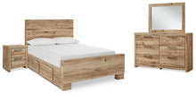 Load image into Gallery viewer, Hyanna Full Panel Bed with Storage with Mirrored Dresser and Nightstand
