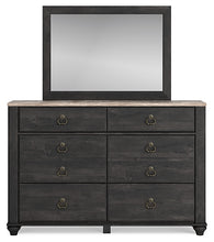 Load image into Gallery viewer, Nanforth Queen Panel Headboard with Mirrored Dresser and Chest

