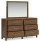 Cabalynn King Upholstered Bed with Mirrored Dresser, Chest and 2 Nightstands