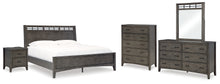 Load image into Gallery viewer, Montillan King Panel Bed with Mirrored Dresser, Chest and Nightstand
