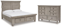 Load image into Gallery viewer, Harrastone Queen Panel Bed with Dresser
