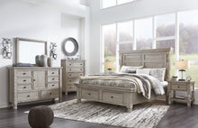 Load image into Gallery viewer, Harrastone King Panel Bed with Mirrored Dresser, Chest and 2 Nightstands
