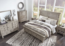 Load image into Gallery viewer, Harrastone King Panel Bed with Mirrored Dresser, Chest and 2 Nightstands
