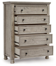 Load image into Gallery viewer, Harrastone King Panel Bed with Mirrored Dresser, Chest and Nightstand
