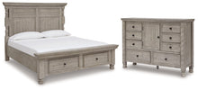 Load image into Gallery viewer, Harrastone California King Panel Bed with Dresser
