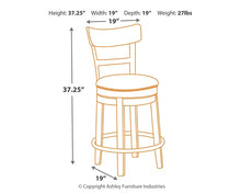 Load image into Gallery viewer, Pinnadel Counter Height Bar Stool (Set of 2)
